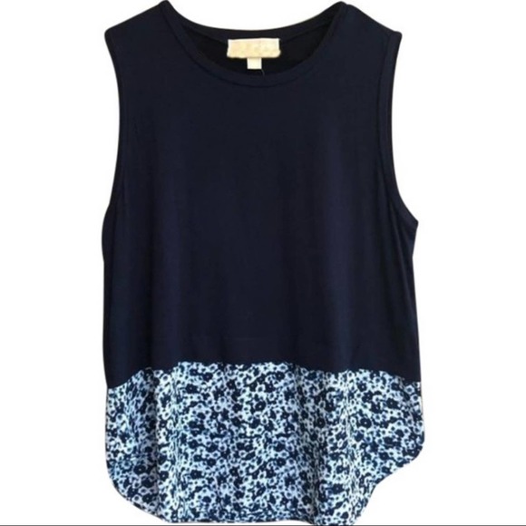 MICHAEL Michael Kors Tops - Michael Kors Mixed Media Floral Sleeveless Blouse